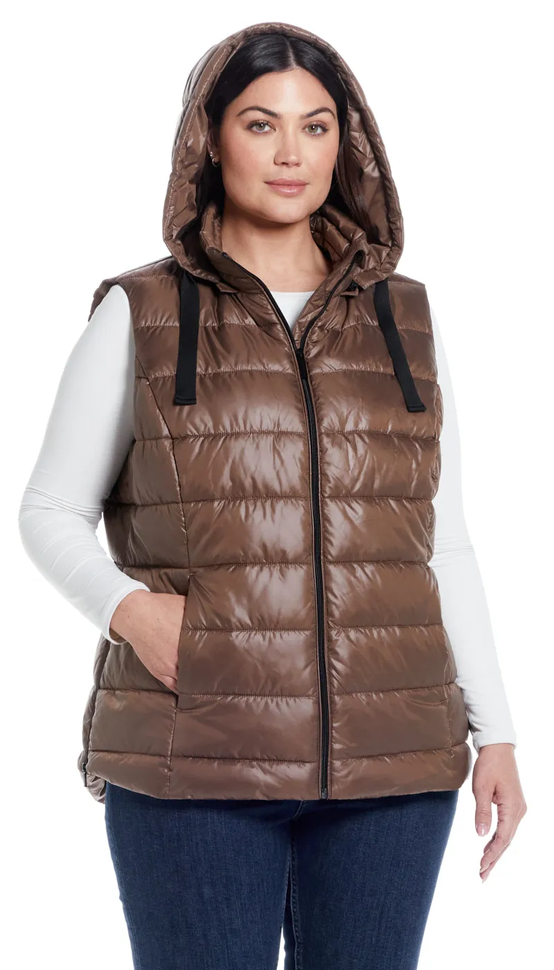 HOODED PUFFER VEST