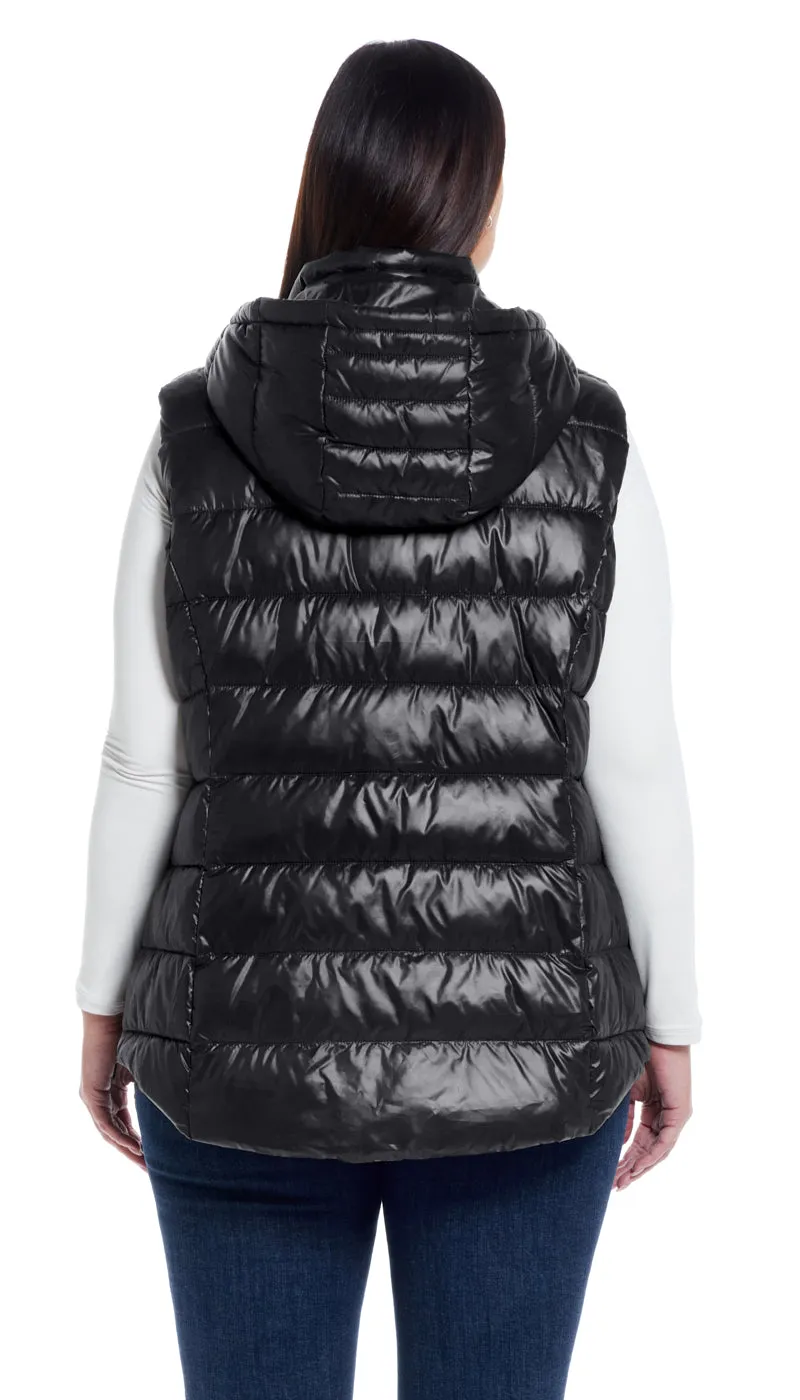 HOODED PUFFER VEST