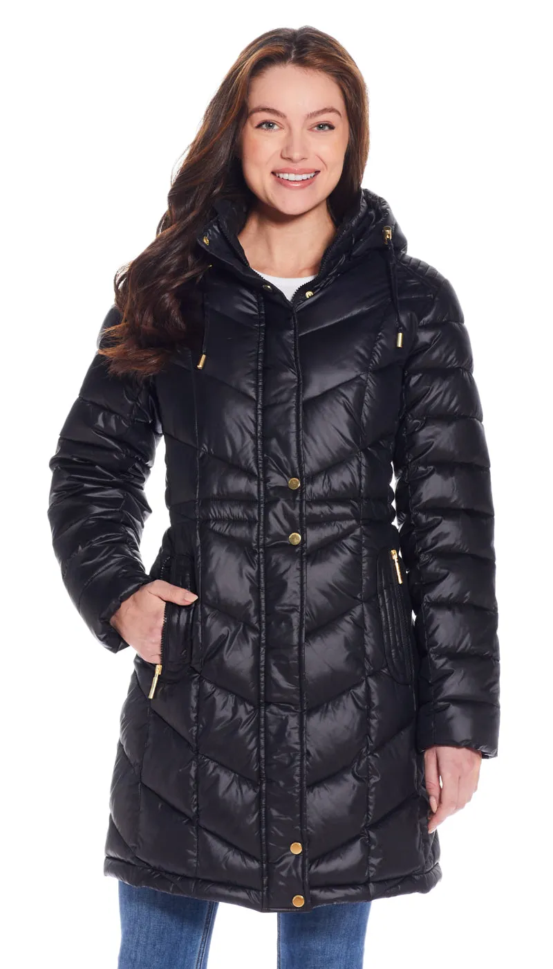 HOODED QUILTED PUFFER JACKET