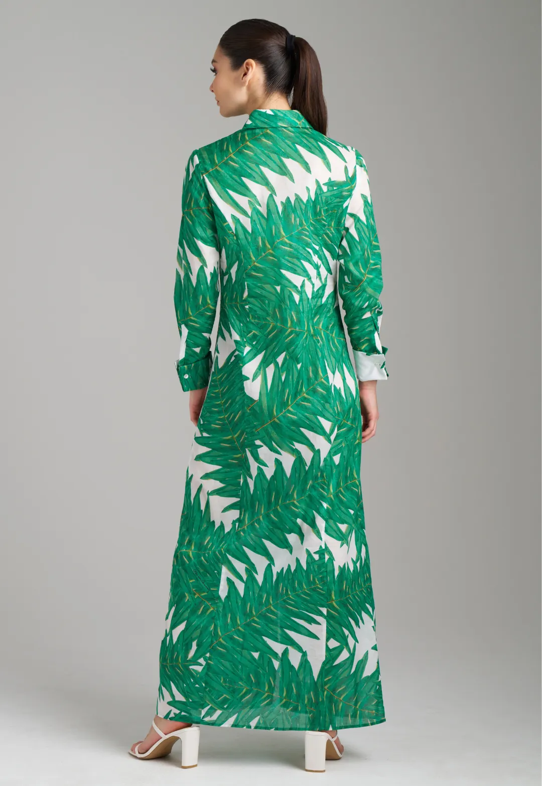 Kathe Cotton Dress in Queen Palm