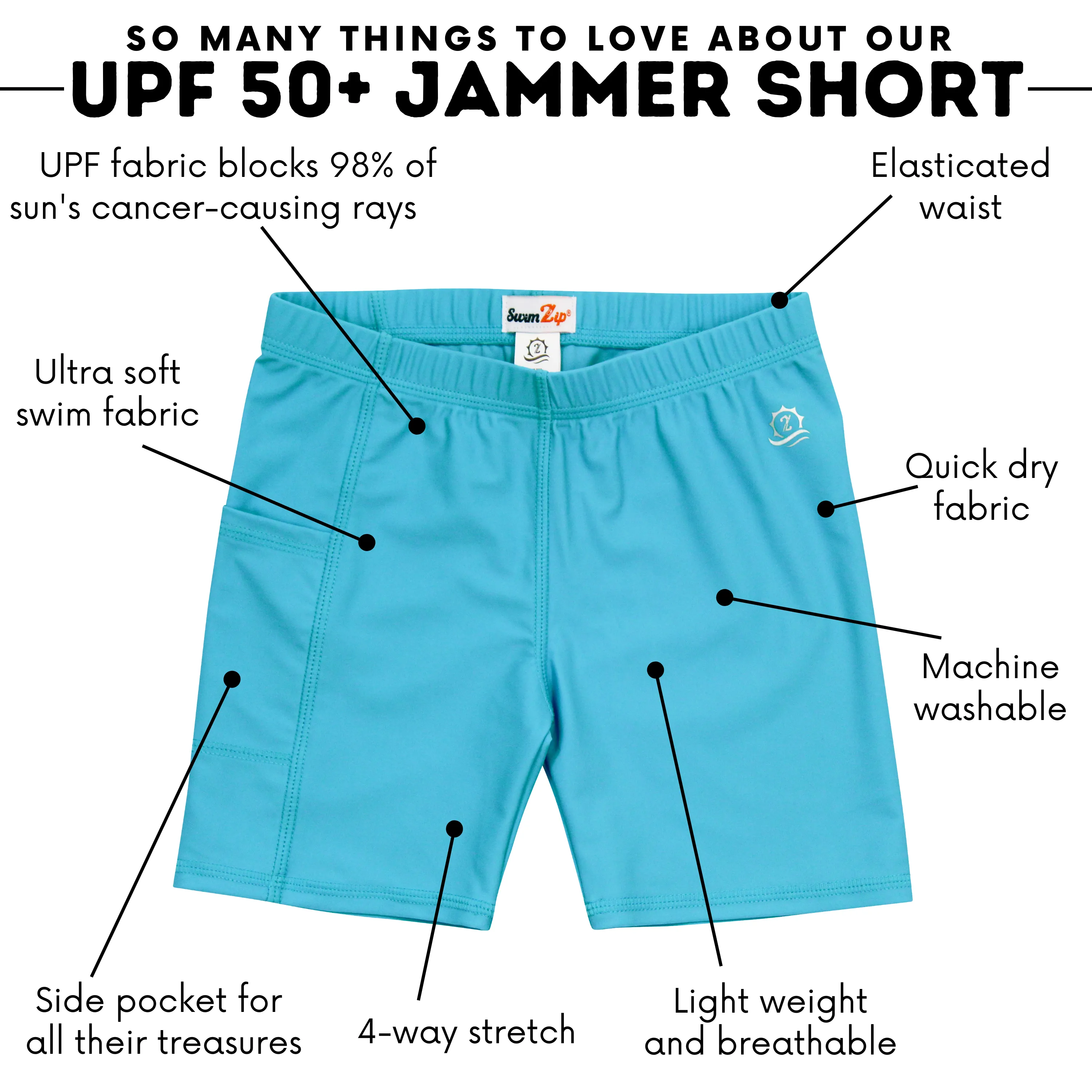 Kids Jammers Swim Shorts | "Scuba Blue"