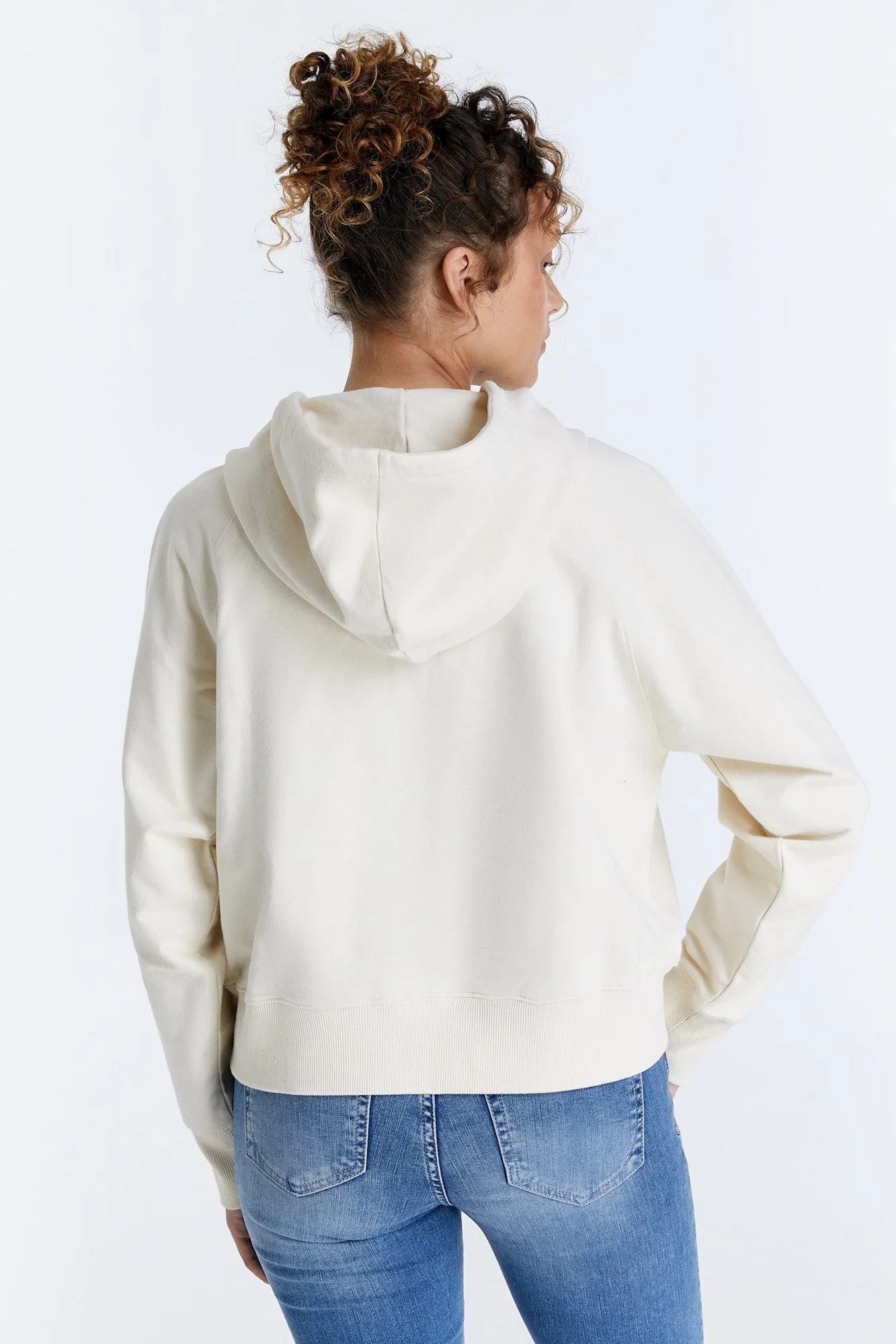 Maya Crew Neck Zipped Sweatshirt Off White