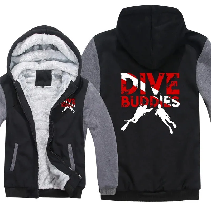 Men Hoodie: Dive buddy - Stylish & Warm Men's Scuba Jacket