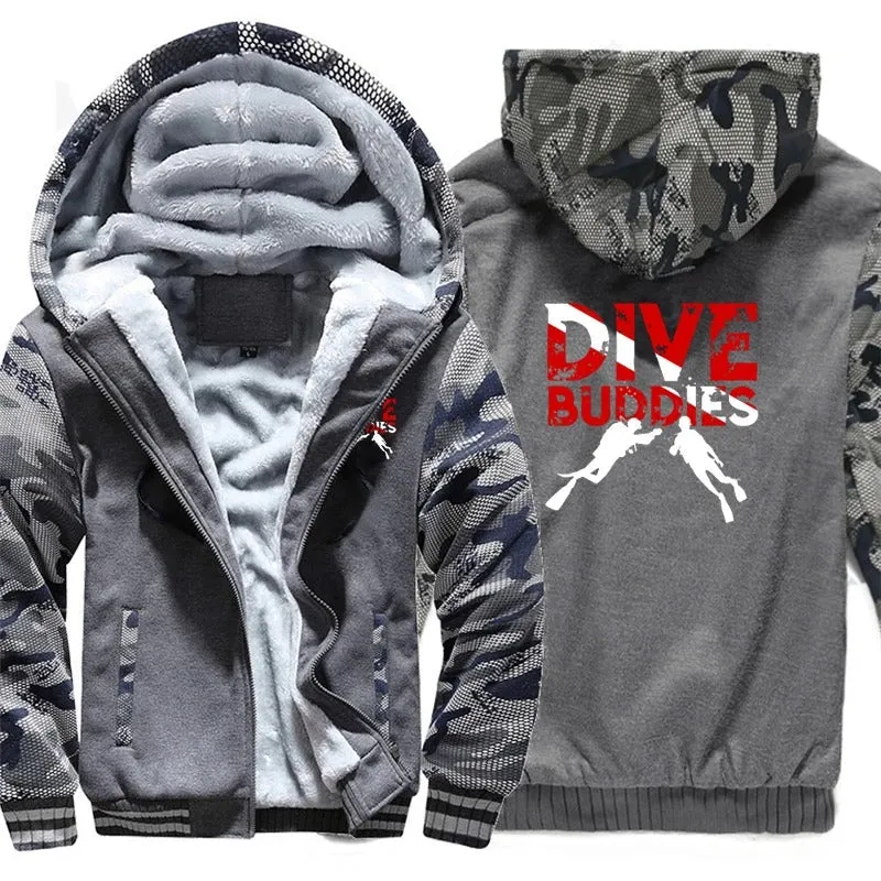 Men Hoodie: Dive buddy - Stylish & Warm Men's Scuba Jacket