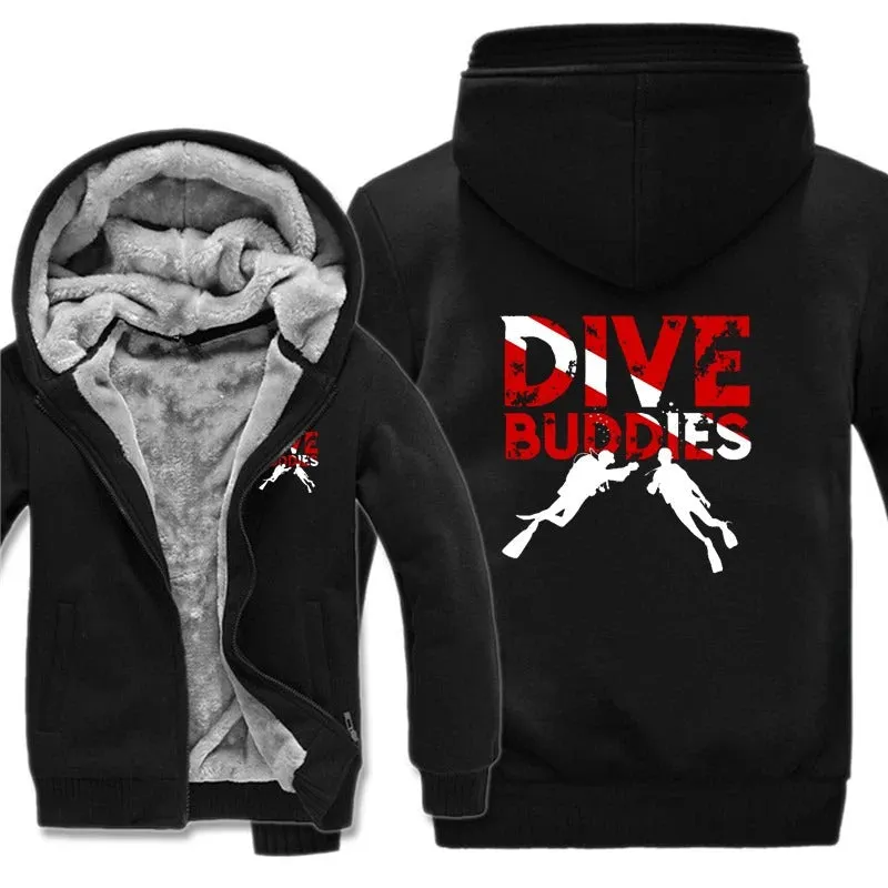 Men Hoodie: Dive buddy - Stylish & Warm Men's Scuba Jacket