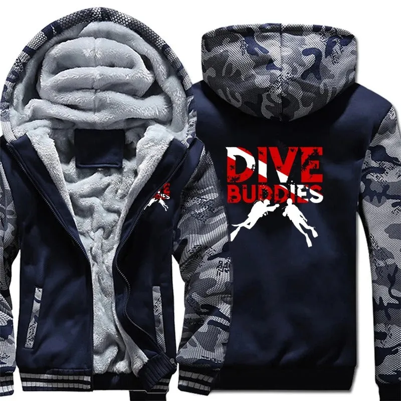 Men Hoodie: Dive buddy - Stylish & Warm Men's Scuba Jacket