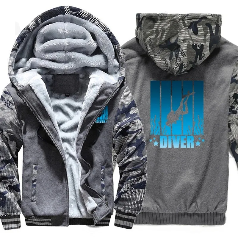 Men Hoodie: Diver - Stylish & Warm Men's Scuba Jacket