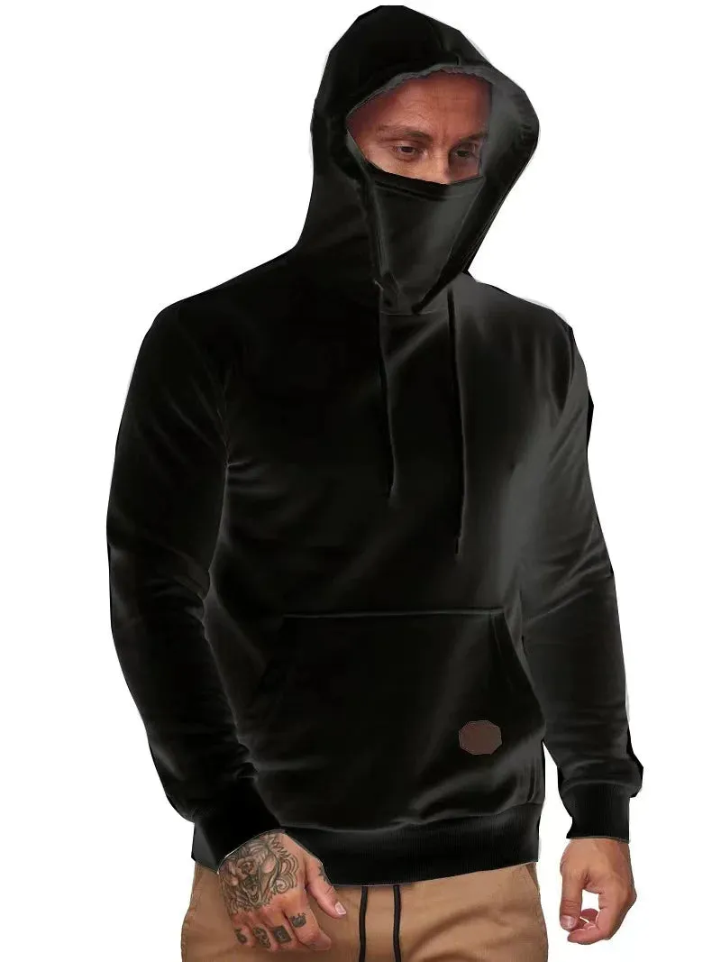 Men's Sportswear Hooded Hoodies Long Sleeve Hoodie Mask