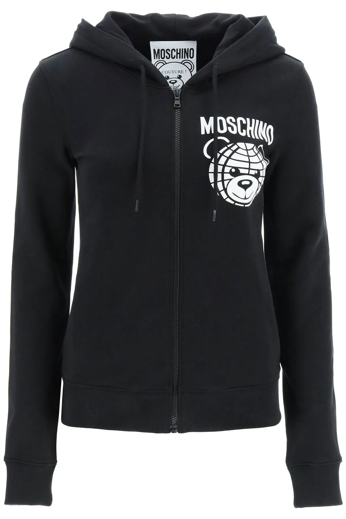 Moschino zip-up hoodie with teddy print