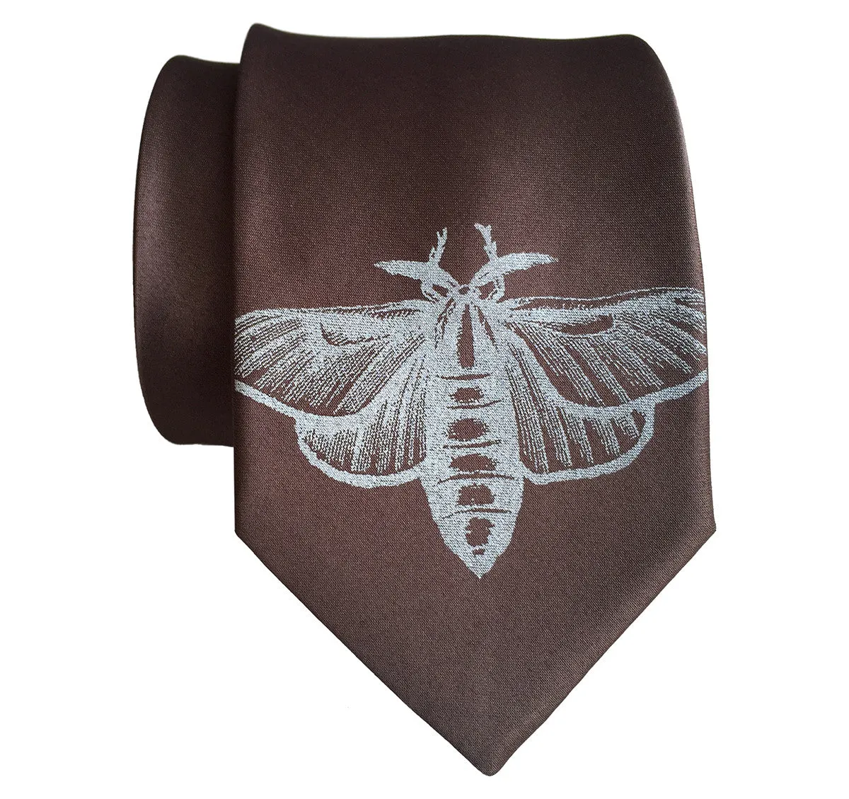 Moth Print Silk Necktie