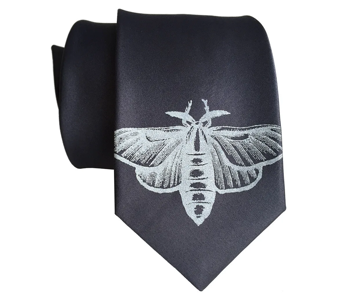 Moth Print Silk Necktie