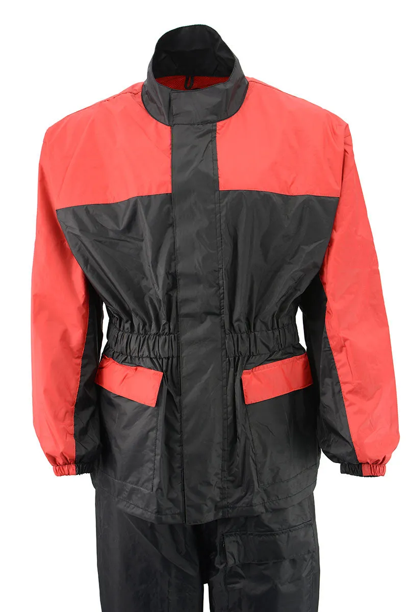 NexGen XS5031 Women's Red and Black Water Proof Rain Suit with Cinch