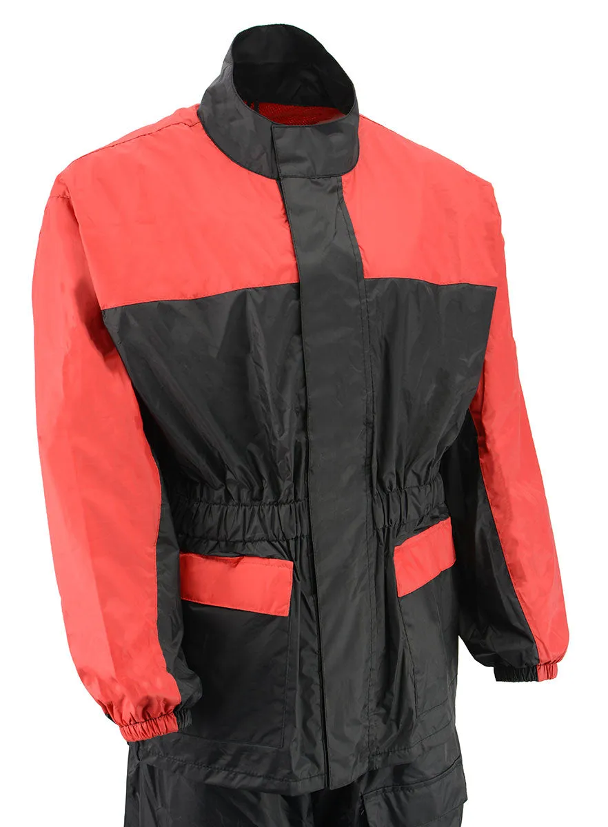 NexGen XS5031 Women's Red and Black Water Proof Rain Suit with Cinch