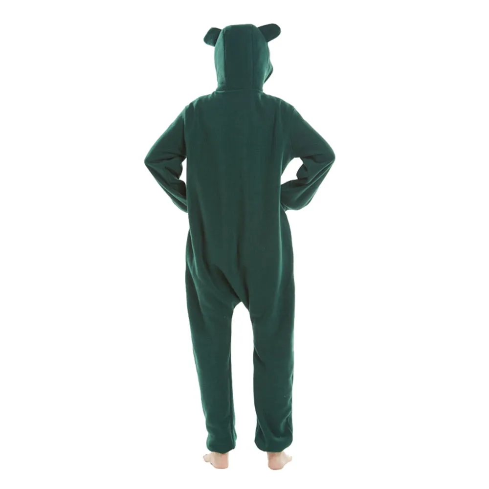 Onesie Kigurumis with Slippers Green Pajama Cartoon Suit Polar Fleece Thin Overalls Funny Cool Homewear Sleepwear Unisex