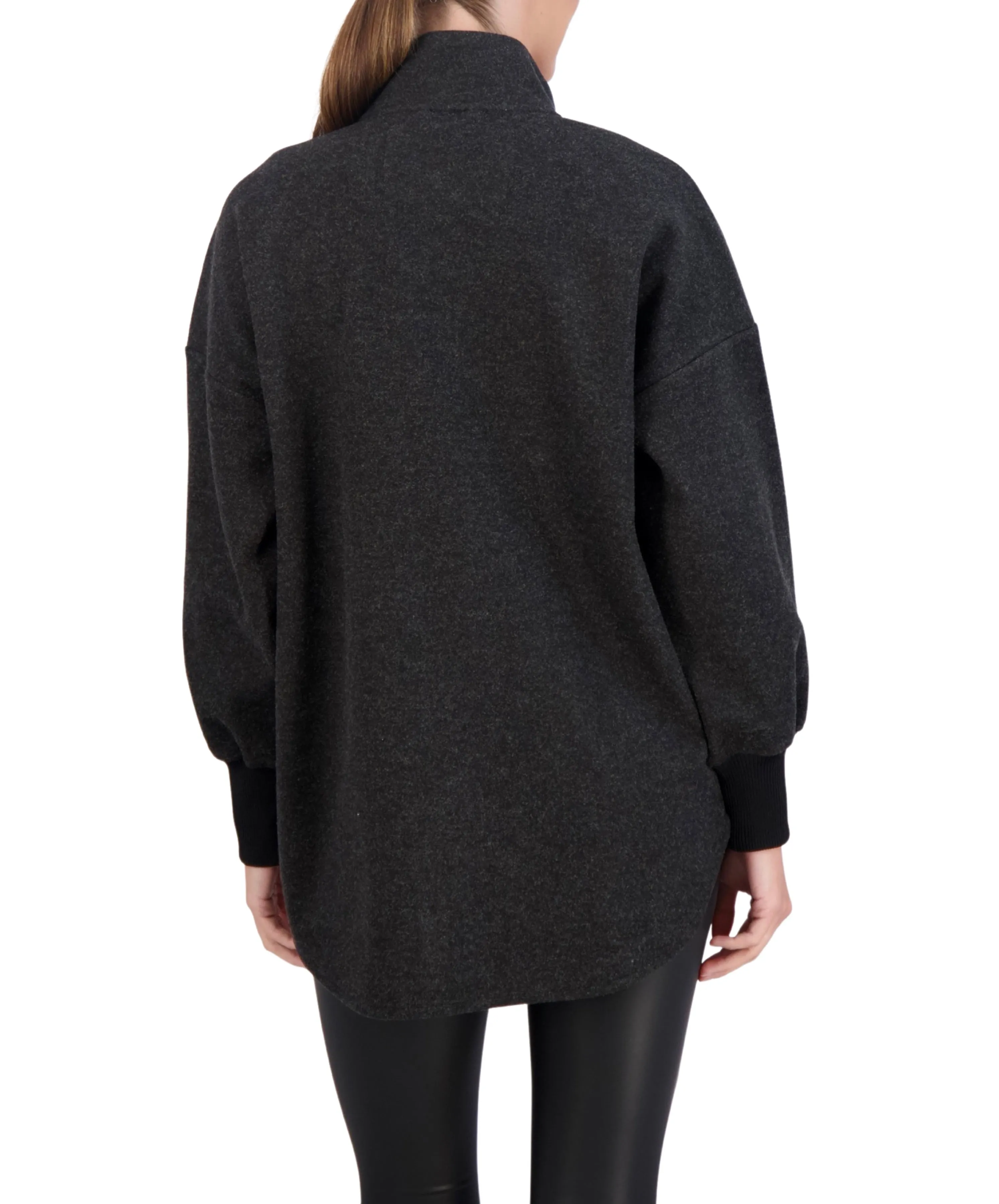 Ookie & Lala Unlined Vegan Cashmere Zip Jacket with Knit Cuffs