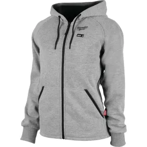 Open Box -  Milwaukee Tool Women's Medium M12 12V Li-Ion Cordless Gray Heated Hoodie/Sweater Kit w/ (1) 2Ah Battery and Charger