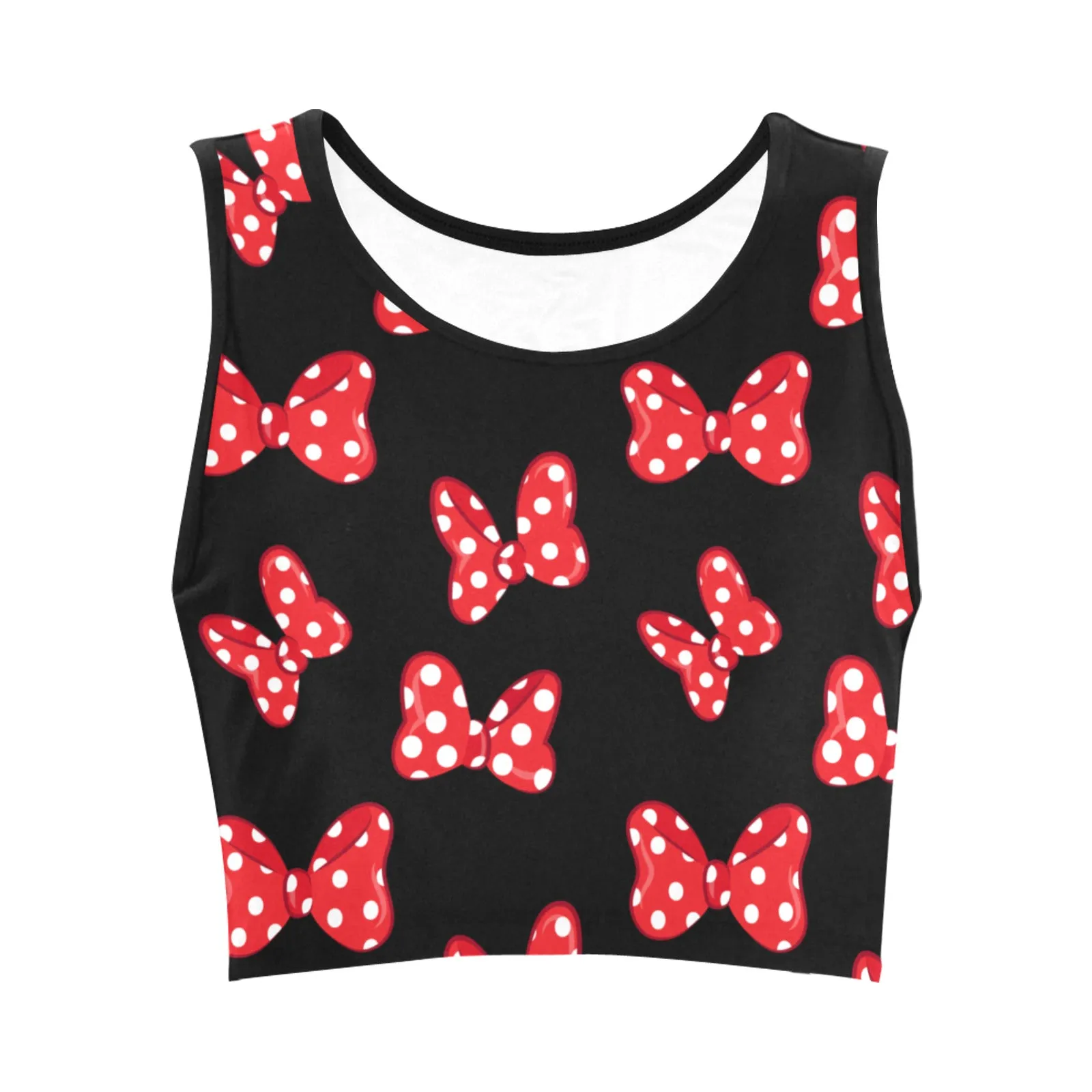 Polka Dot Bows Women's Athletic Crop Top