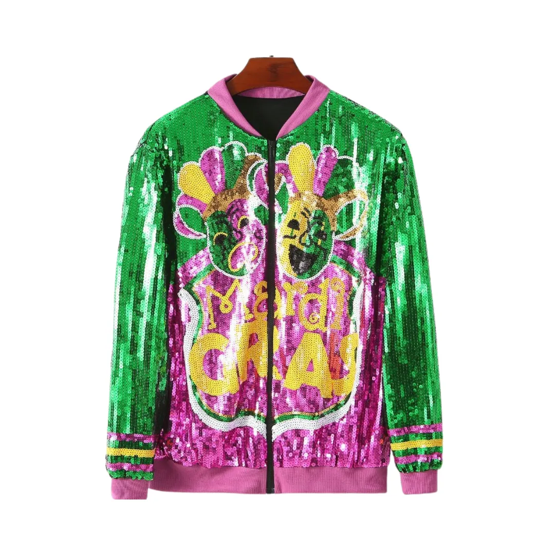 Pre Order:  Sequin Oversized Baseball Jacket