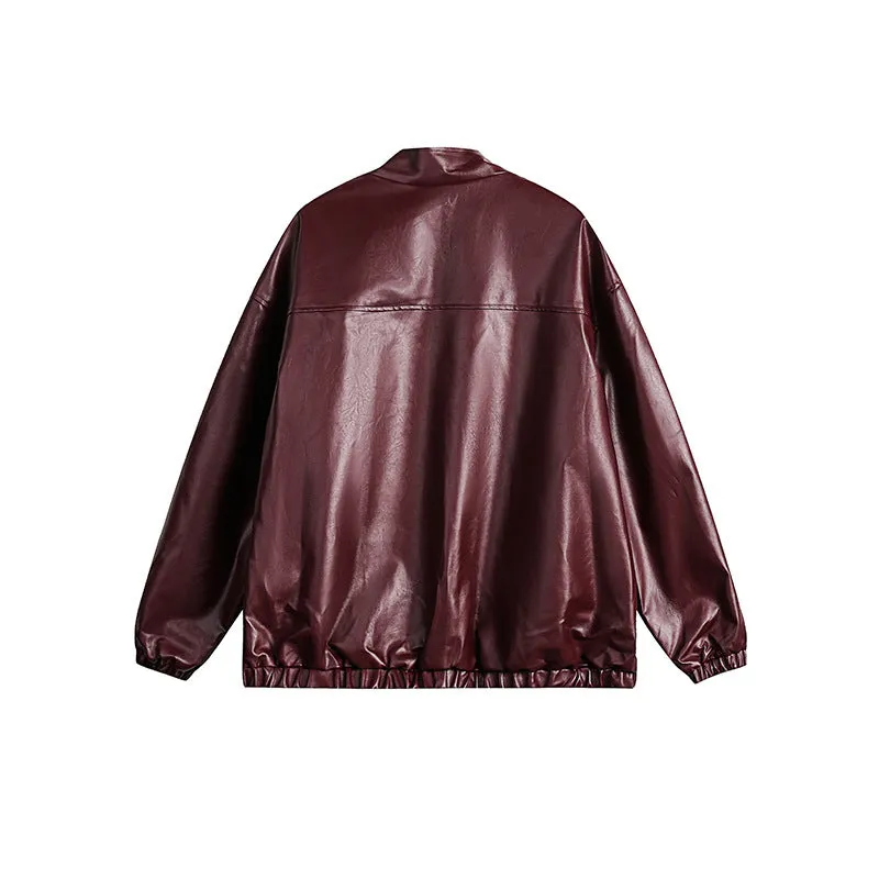 Pre Order:  Vintage Stand Collar Leather Jacket