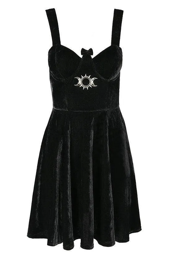 Restyle - TRIPLE GODDESS - Black Velvet Dress