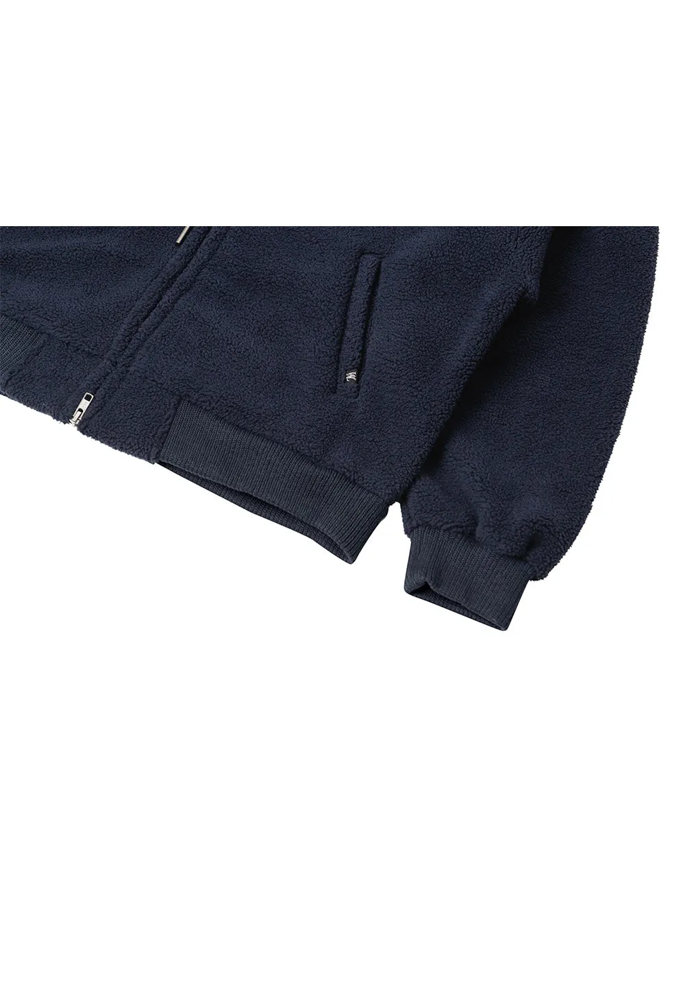 Signature fleece hood zip-up navy