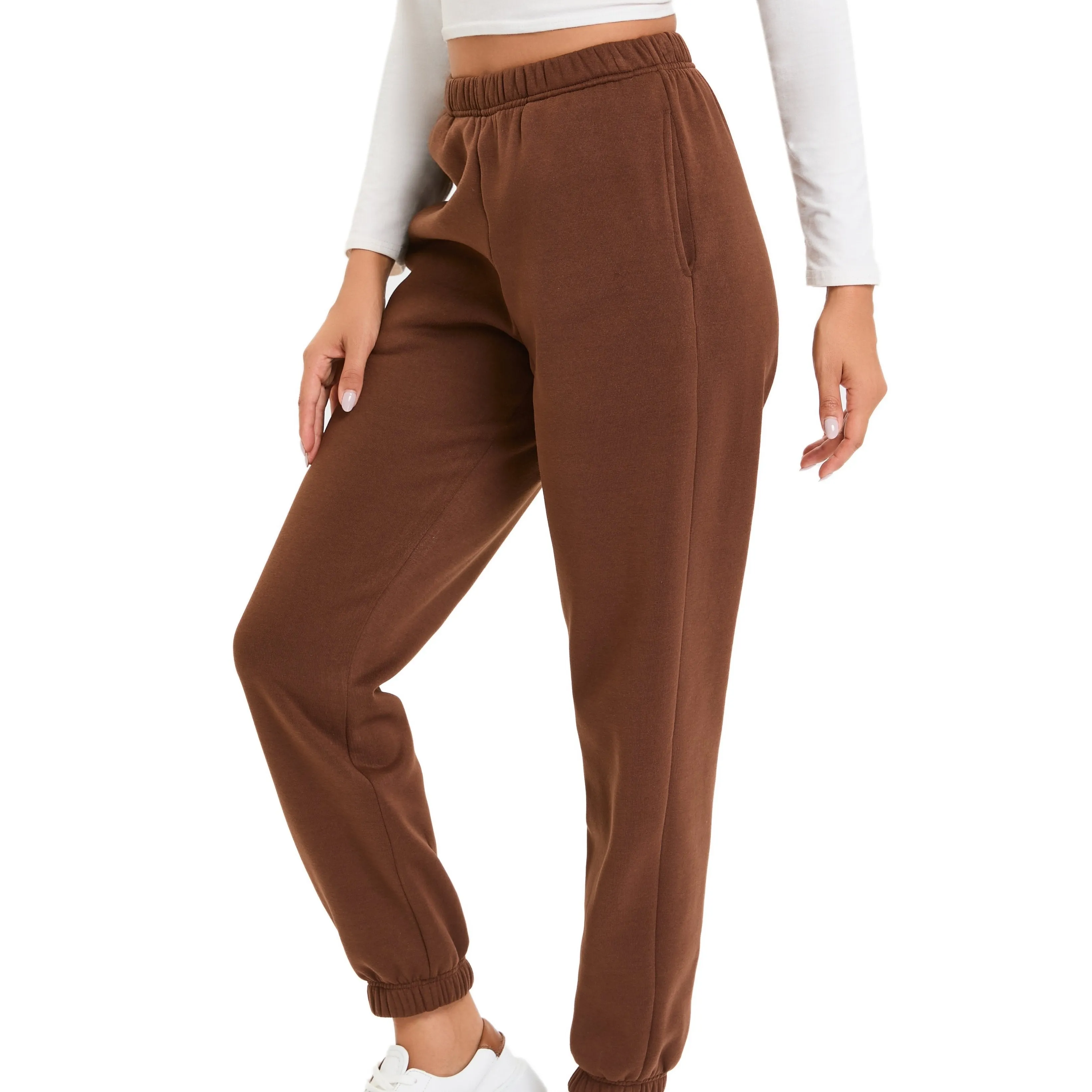 Simple Loose Pocket Casual High Waist Fashion Long Sweatpants