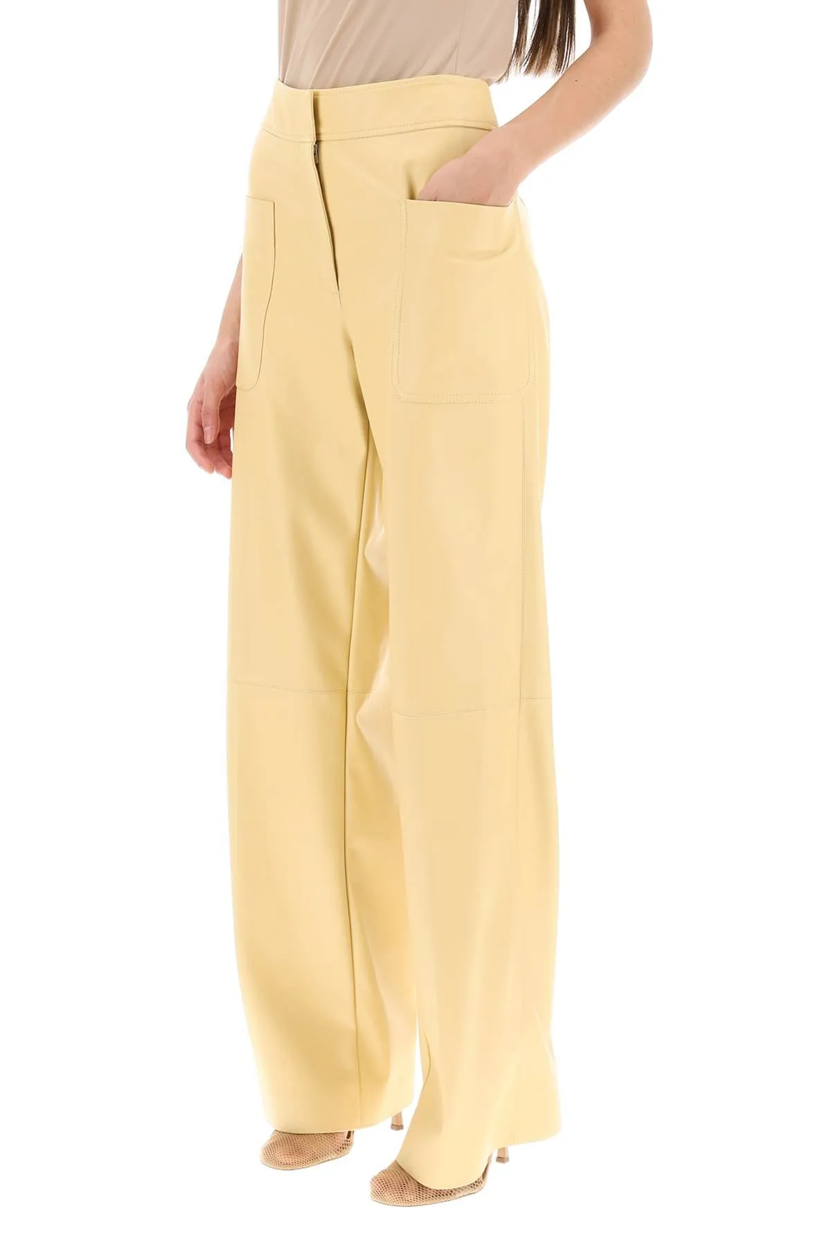 Stella mccartney wide leg pants in vegan leather