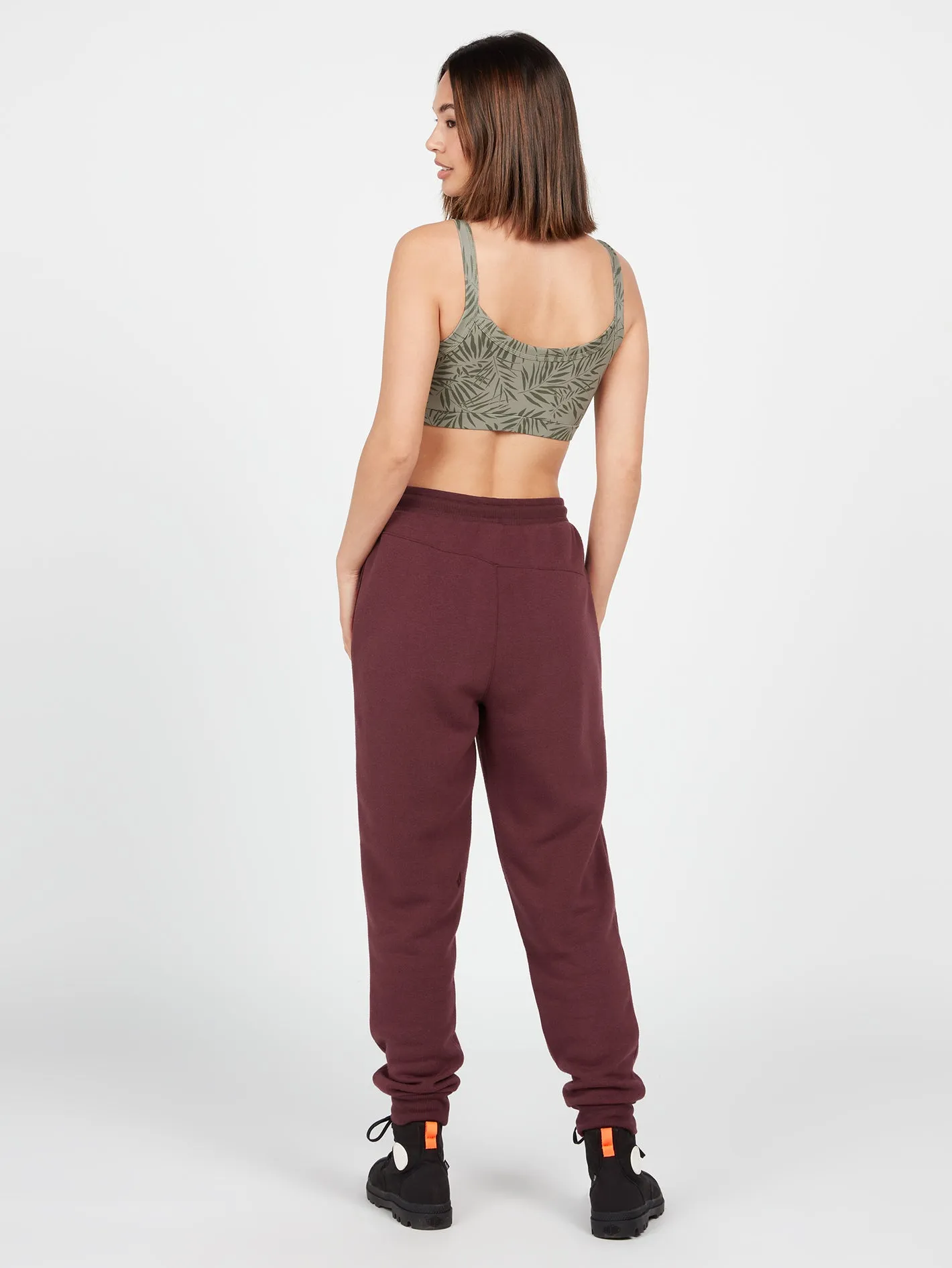 Stone Stacked Jogger Pants - Burgundy