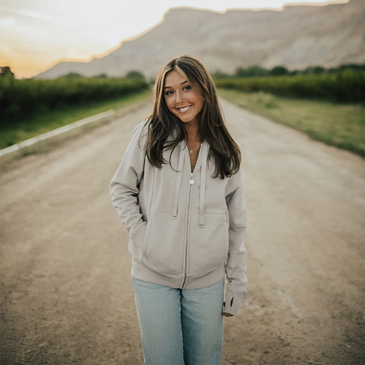 StringSwap Zip Hoodie - Satellite Gray