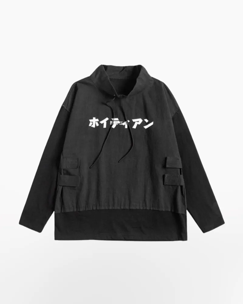 Techwear Black Japanese Hoodie