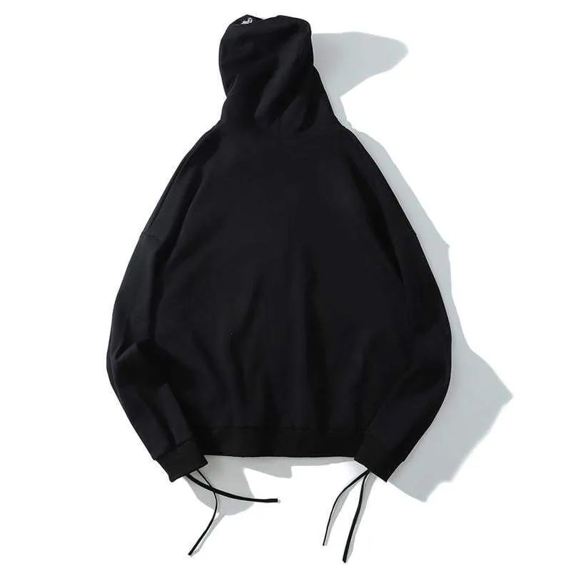 Techwear grunge black hoodie