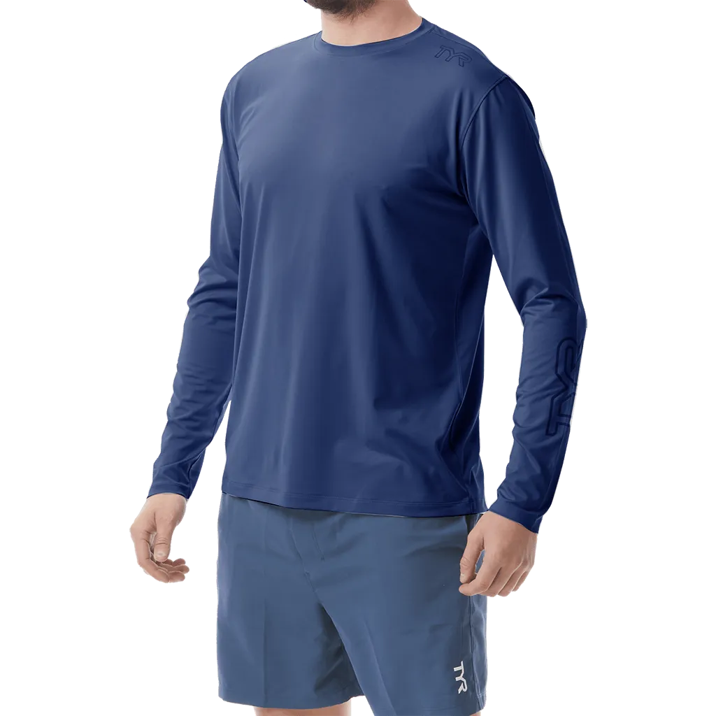 TYR Mens SunDefense Navy Long Sleeve Shirt