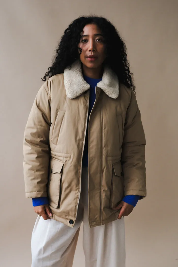 UNISEX COLLARED GOOSE DOWN HALF JACKET