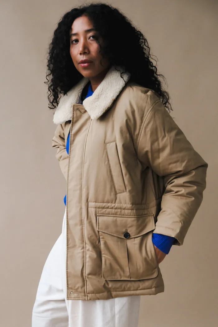 UNISEX COLLARED GOOSE DOWN HALF JACKET