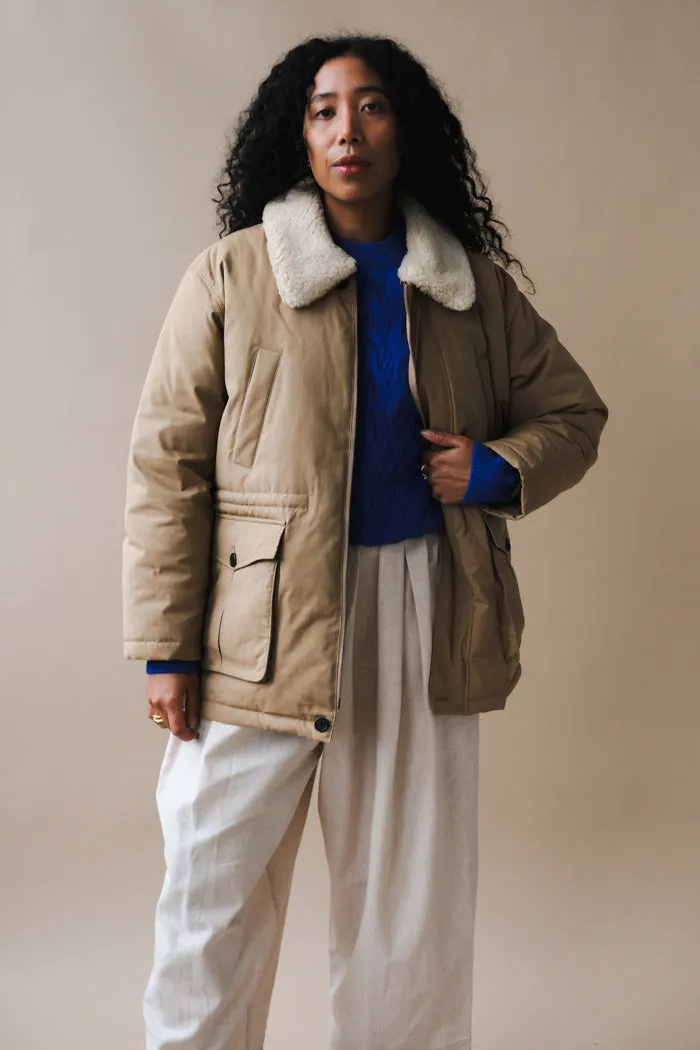 UNISEX COLLARED GOOSE DOWN HALF JACKET