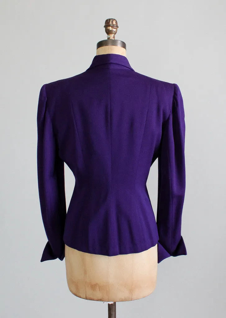 Vintage 1940s Purple Wasp Waist Jacket