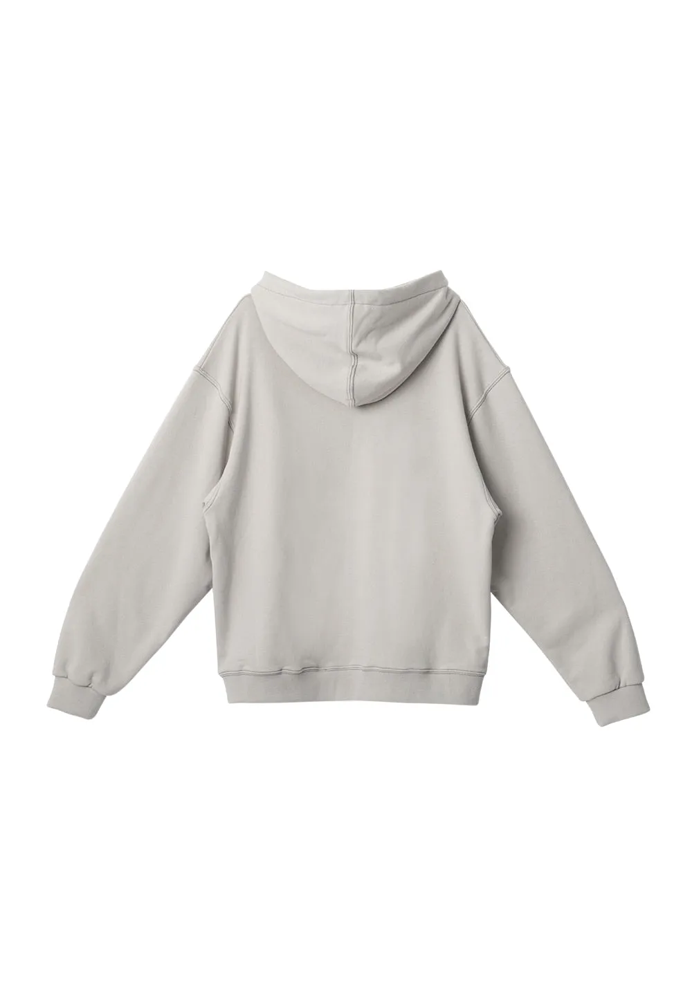 WAL signature stitch hood zip-up light grey