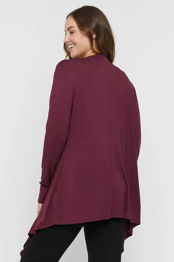 Waterfall Cardigan - Burgundy