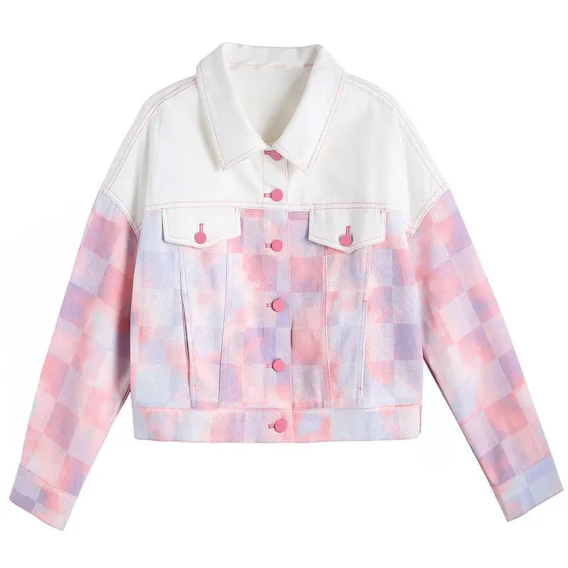 White All-matching Printed Jacket For Women