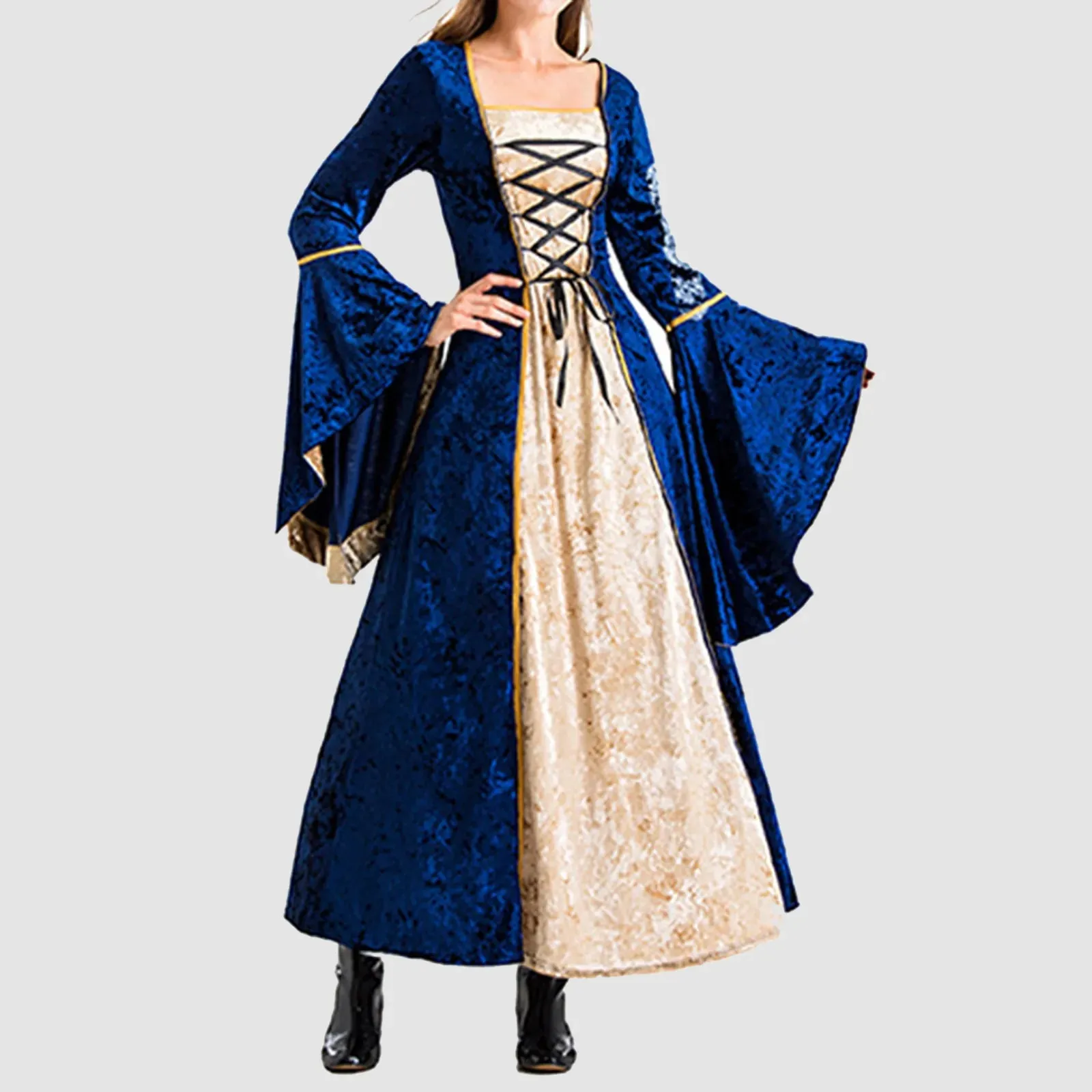 Women European Medieval Court Fancy Vampire Cosplay Lolita Carnival Vintage Strapless Elegant Casual Halloween Dress