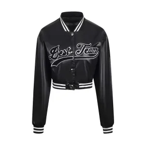 Women Leather Jacket Women Casual Jacket Thin Spring Autumn Coat Women Motorcycle Clothing Varsity Jacket Faux Leather Jacket