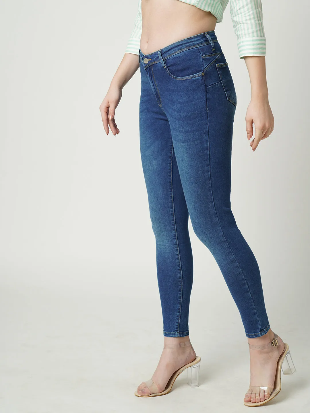 Women Mid-Rise Push Up Super Skinny Jeans