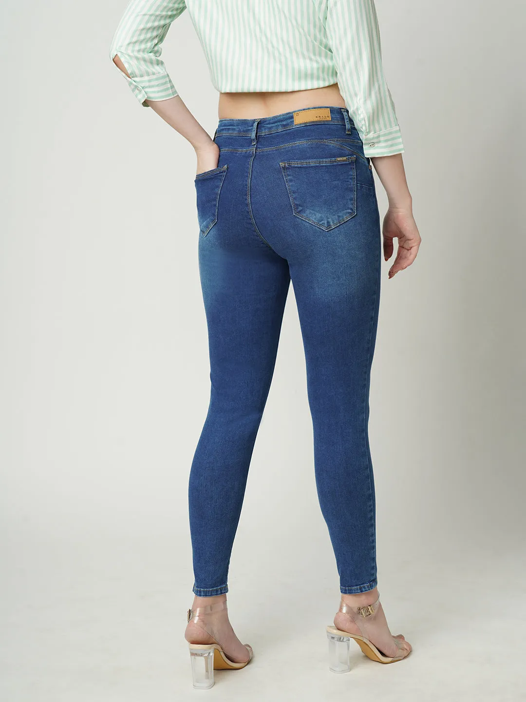 Women Mid-Rise Push Up Super Skinny Jeans