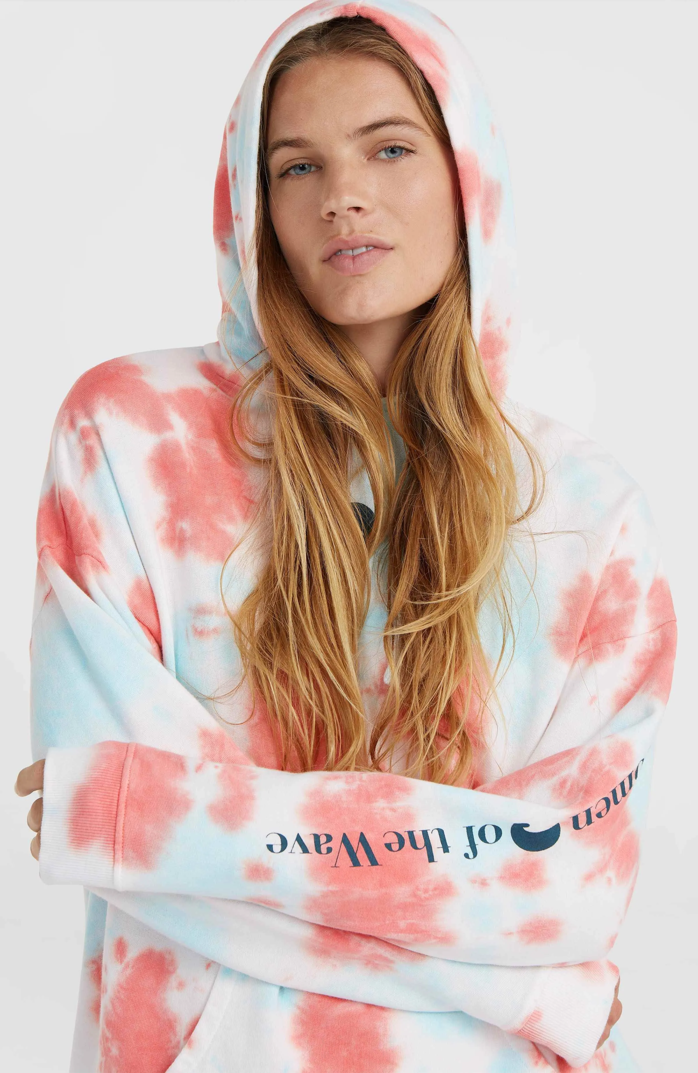 Women of the Wave Hoodie | Pink Ice Cube Tie Dye