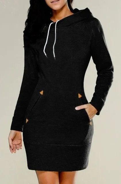 Women's Above Knee Casual Hoodie Dress