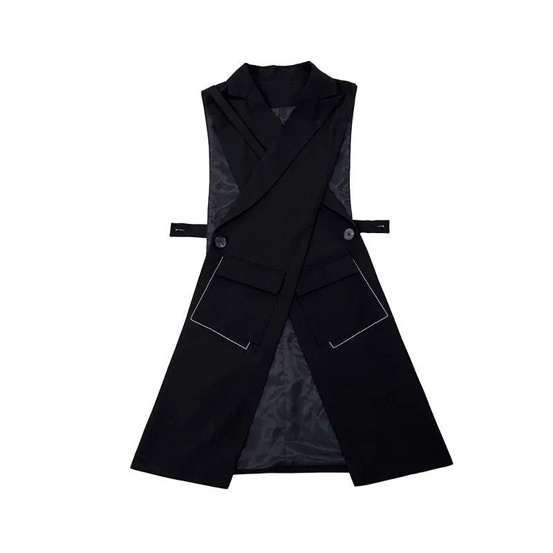 Women's Cross Double-Sided Suit Long Vest