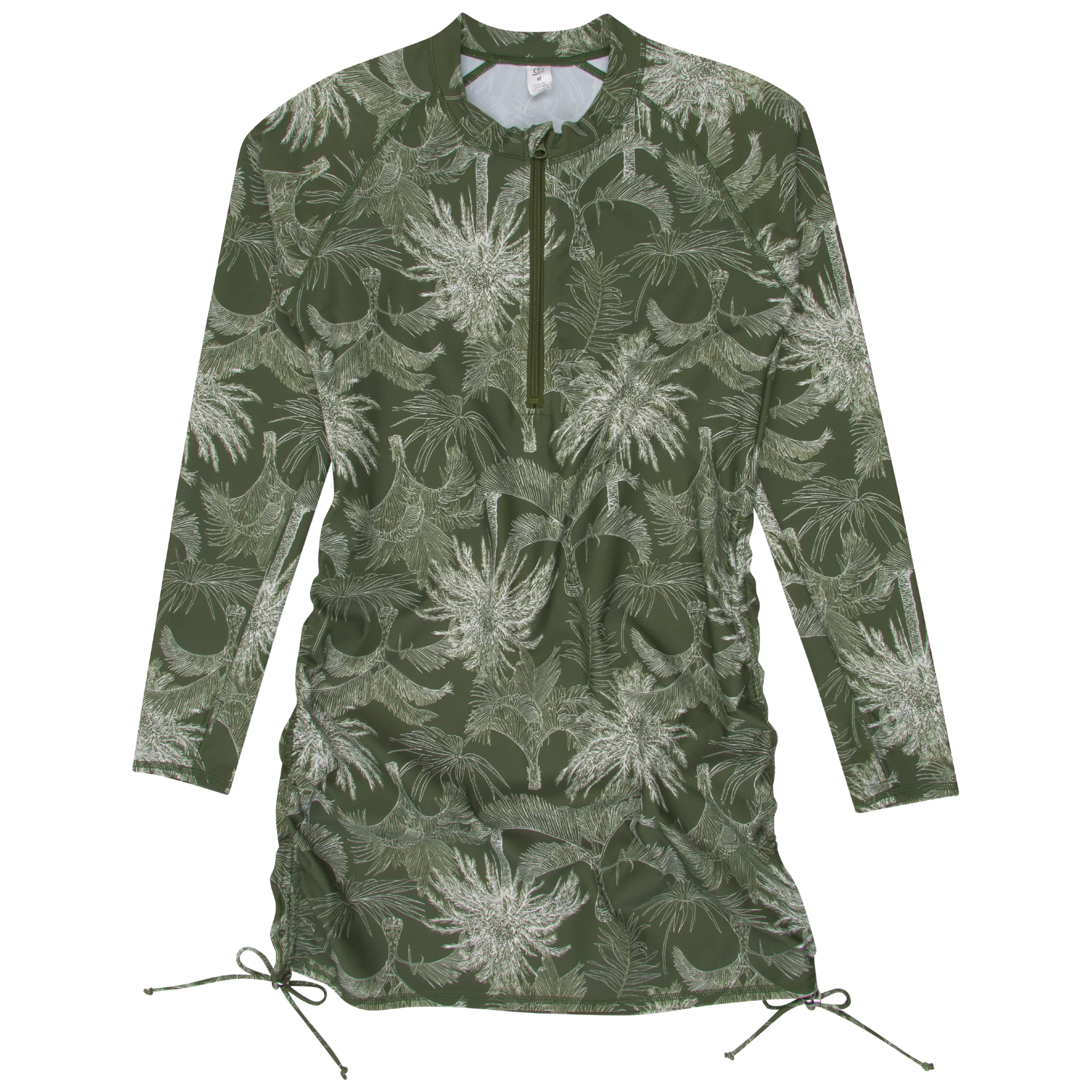 Women's Half Zip Swim Dress Cover Up | "Hawaiian Rainforest"