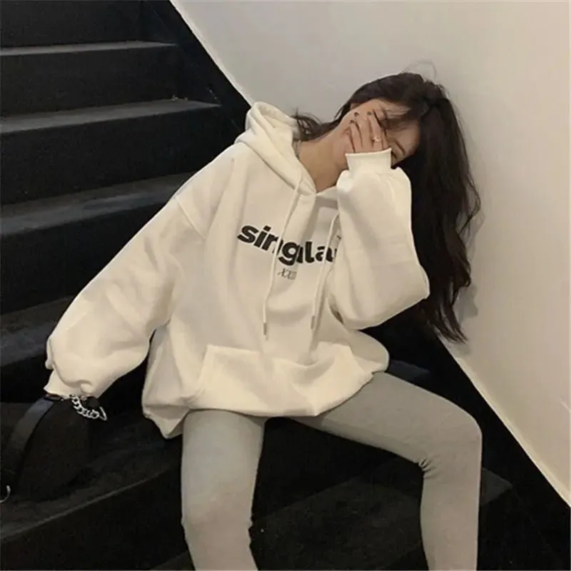 Women's Loose Top Hooded Coat Sweater