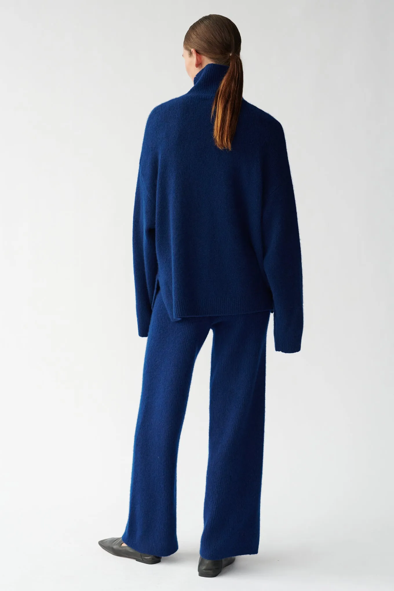 ZIGGA KNIT PANTS - MAO BLUE - SILK/CASHMERE